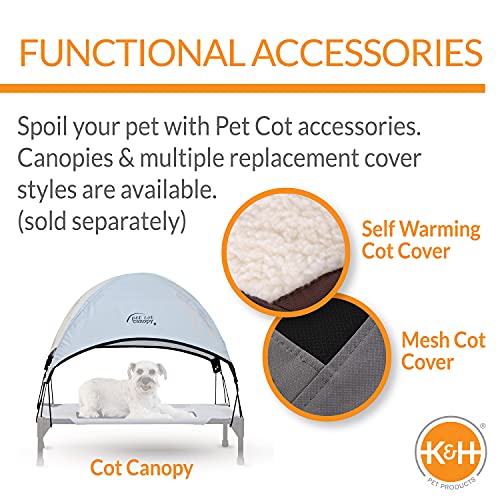 K&H PET PRODUCTS Original Pet Cot Elevated Dog Bed Gray/Black Mesh