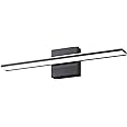 BRIVOLART Black LED Vanity Lights 12W 20 Inch Bathroom Vanity Light Bar Acrylic Modern Bathroom Light Fixtures Over Mirror IP44 Wall Sconces Lights for Bathroom Bedroom Cool White 6000K