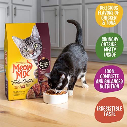 Meow Mix Tender Centers Basted Bites Dry Cat Food, Chicken & Tuna
