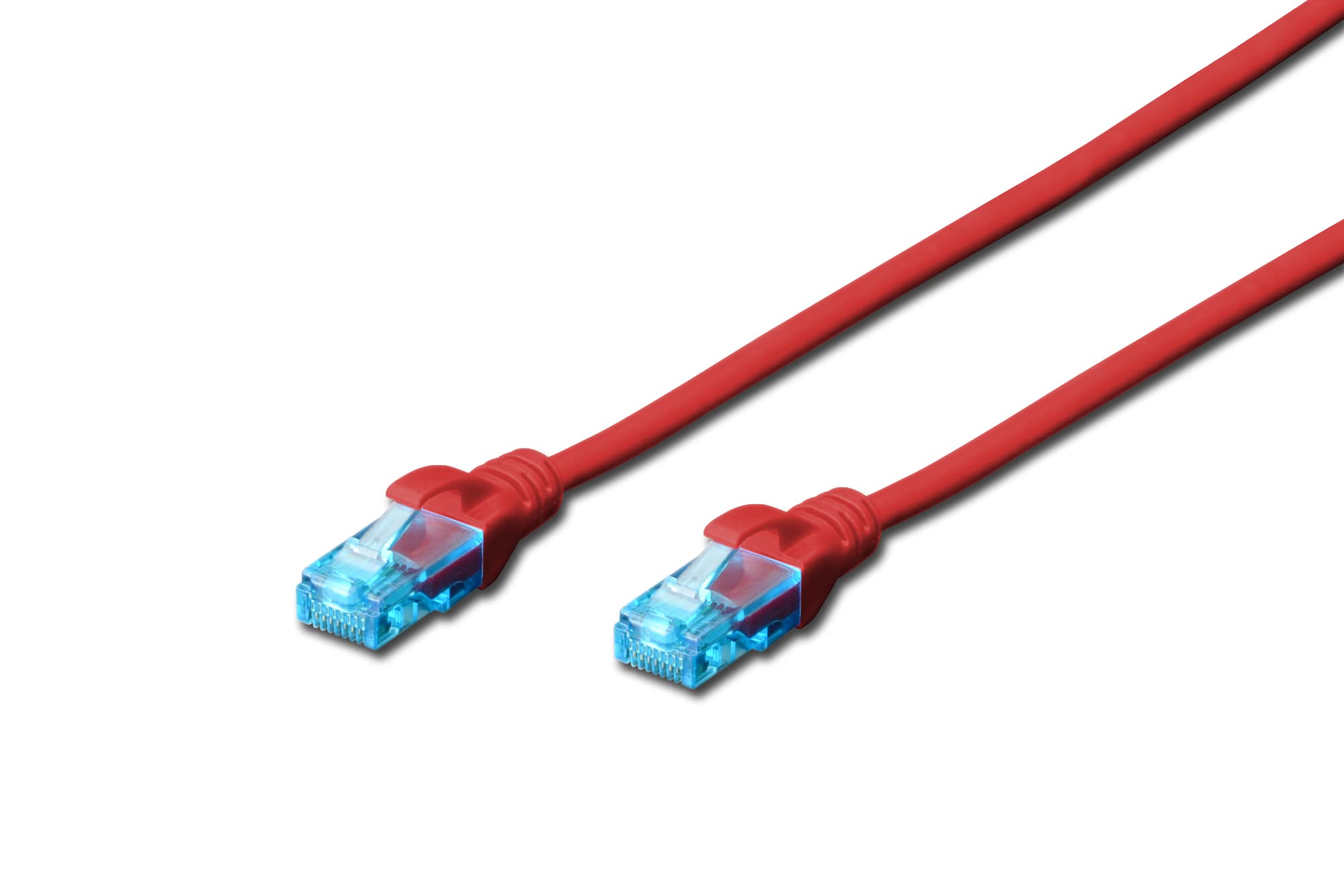 Digitus LAN Cable Cat 5e - 1m - CCA Network Cable with RJ45 - U/UTP Unshielded - Compatible with Cat6 & Cat5 - Red