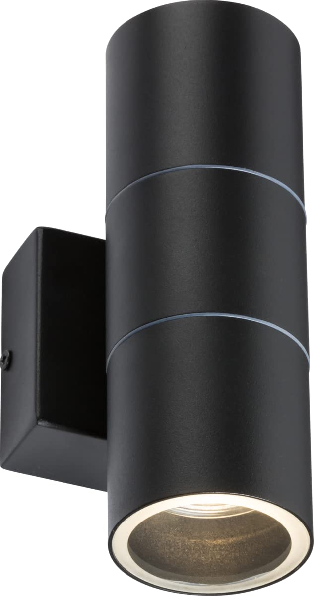 Single GU10 Outdoor Up and Down Wall Light in Black