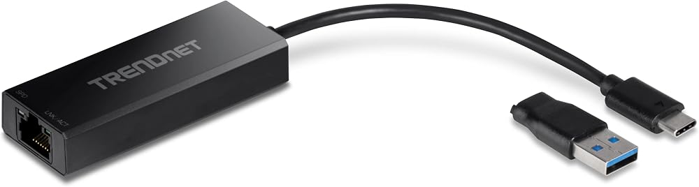 TRENDnet TUC-ET2G USB-C 3.1 to 2.5 Gigabit Ethernet LAN Adapter MacBook