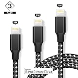 iPhone Charger, Regrom 3Pack(1M 2M 3M)Lightning Charging Cable, Multi Collocation, Nylon Braided, Ultra Durable, USB Charging Cord for iPhone 7/7Plus/6/6Plus/6s/6sPlus/5/5s/5c, iPad/iPod(BlackWhite) 