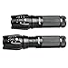 Prosvet 878 CREE XML T6 LED 1200 Lumens Portable Zoomable Tactical Flashlight - Rechargeable 18650 Batteries and Dual Charger Included - Adjustable Focus - Water Resistant Torch
