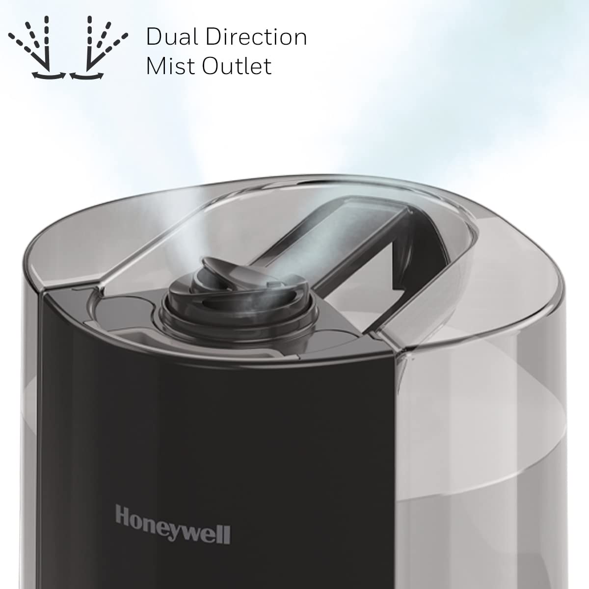 Honeywell Dual Comfort Cool + Warm Mist humidifier. Humidifier for Bedroom, Office, Living Room and Home. Provides Temporary Relief from Dry air discomforts - Black, HWC775B