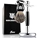Miusco Badger Hair Shaving Brush and Stand Shaving Set Black
