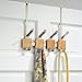 iDesign 92470 Formbu Bamboo Over the Door Organizer, 4-Hook Rack for Coats, Hats, Robes, Towels, Bedroom, Closet, and Bathroom, 13.1