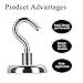 AIDOUT Magnetic Hooks-Strong Powerful and Heavy Duty-4 Pack Hanging Hooks - 40 LB & 80 LB Industrial Grade Multi-purpose Neodymium Hanging Hooks Great for Your Refrigerator and Other Magnetic Surfaces