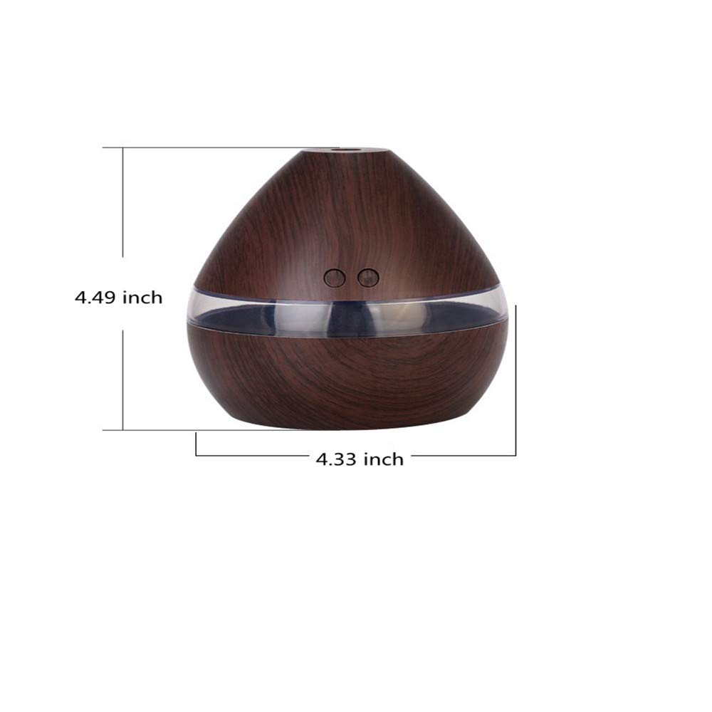 Essential Oil Diffuser, J\'sBeauty 300ml Wood Grain Aromatherapy Diffuser Cool Mist Humidifier with Auto Shut Off for Office Home Bedroom
