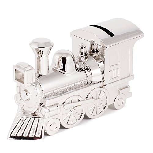 Non-Tarnish Nickel Plated Train Shaped Coin Savings Bank