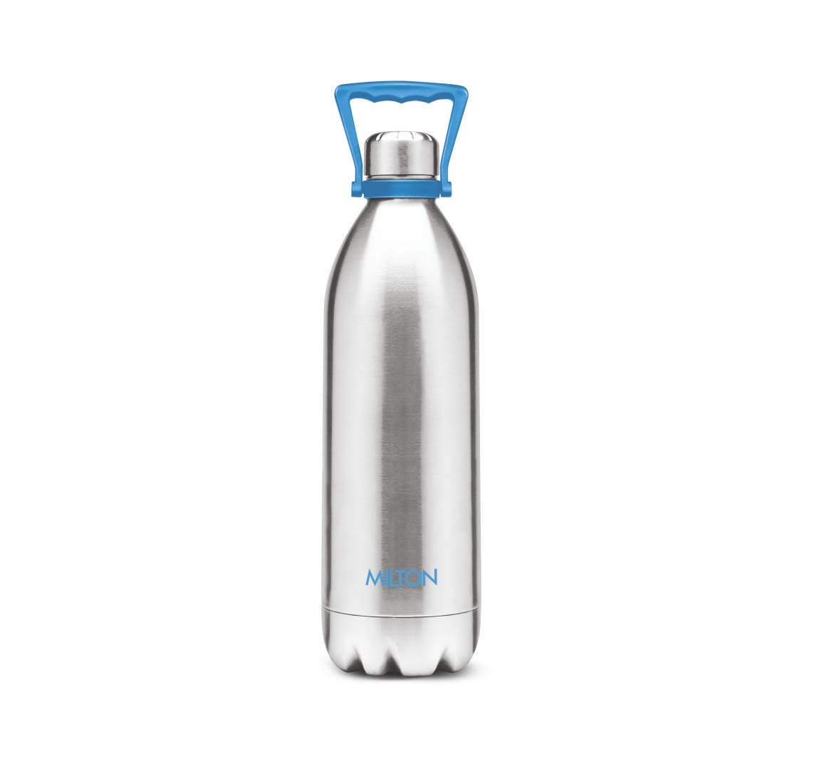 Milton Insulated Water Bottle, Stainless Steel Double Walled Vacuum for 24 Hours Hot and Cold with Handle, Leakproof, BPA Free, Thermosteel Duo DLX 2000 (68 oz) Silver