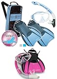 Aqua Lung Sport Diva 1 Lx / Island Dry Snorkel/ Trek Fin / Snorkel Set