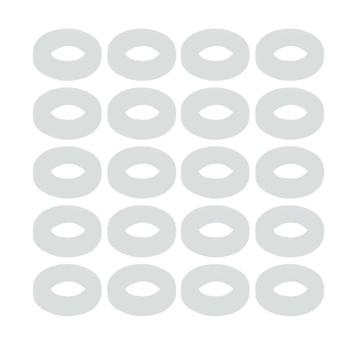 Sourcingmap Silicone Flat Washers 19mm OD 10mm ID 3mm Thickness Sealing Gasket for Faucet Pipe Water Hose, White Pack of 20