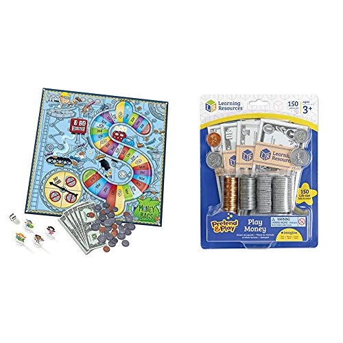 Learning Resources Money Bags Coin Value Game, Money Recognition