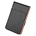 Zodaca Horizontal Genuine Leather Money Clip Wallet, Black/Orange