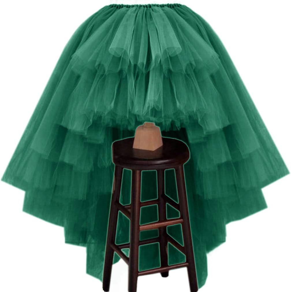 Women's Puffy Wedding High Low Layered Tulle Asymmetrical Night Out Skirt