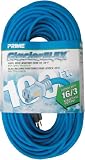 Prime Wire & Cable CW511635 100-Foot 16/3 SJTW 50 degree Cold Weather Extension Cord with Prime light Indicator Light, Blue
