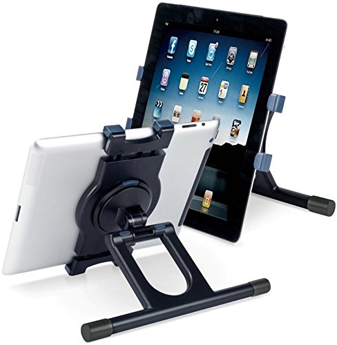 Aidata US-2005B Ergo LapStand Universal Tablet, Black, Kickstand allows for 360 degrees of rotation and up to 180 degress of tilt for the most comfortable and ergonomic viewing angles