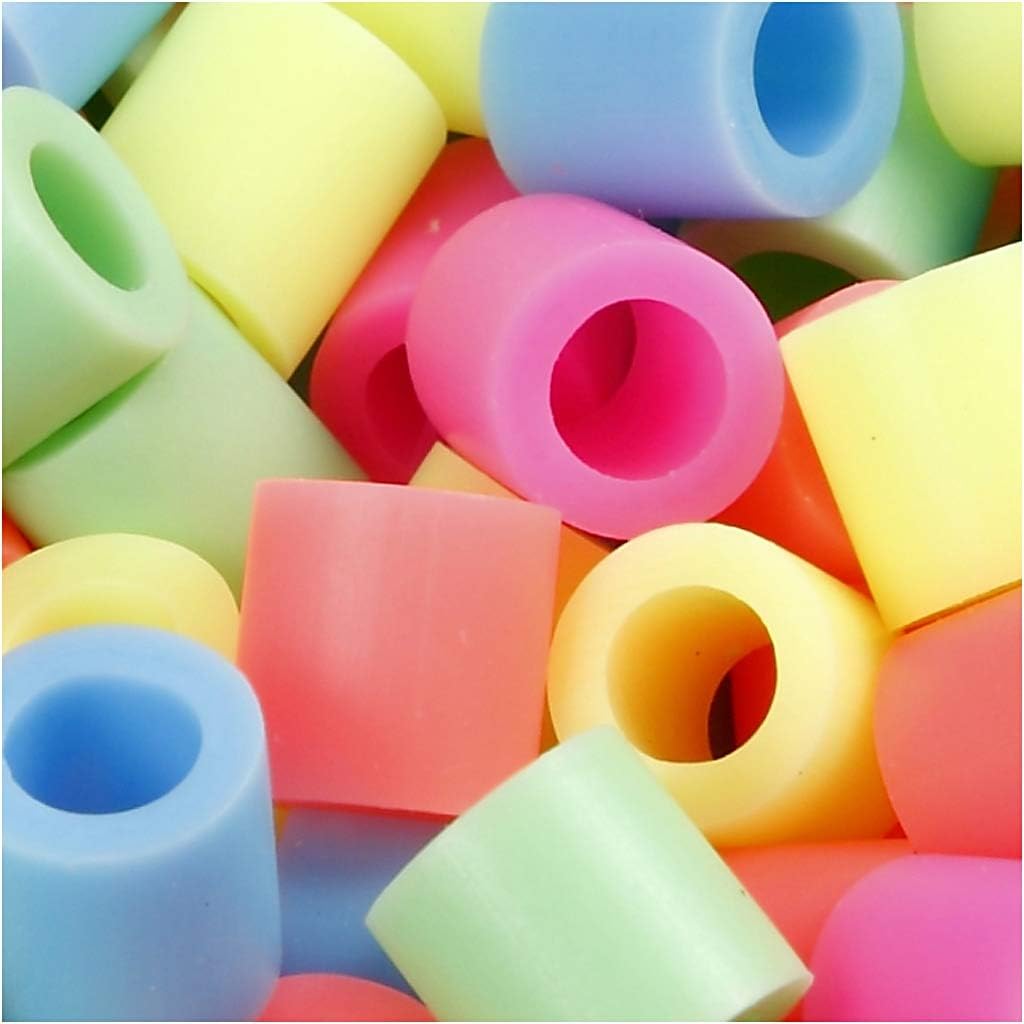 Fuse Beads, size 10x10 mm, pastel colors, jumbo, 1000 asstd