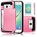 Galaxy Core Prime Case, EC Galaxy Prevail LTE Case, Hybrid Dual Layer Shockproof Bumper Wallet Case Cover with Card Holder for Samsung Galaxy Core Prime/Prevail LTE G360 (Hot Pink)