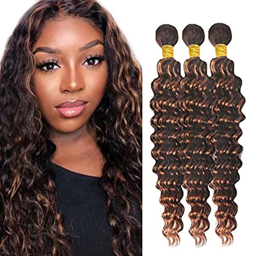 3PO P430 Deep Wave Human Hair 3 Bundle 20 22 24 pollici
