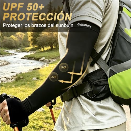 4 Pares Mangas para Brazos UV Hombre y Mujer, Mangas de Compresión UPF 50+, Seda de Hielo Transpirables para Running, Ciclismo y Deportes