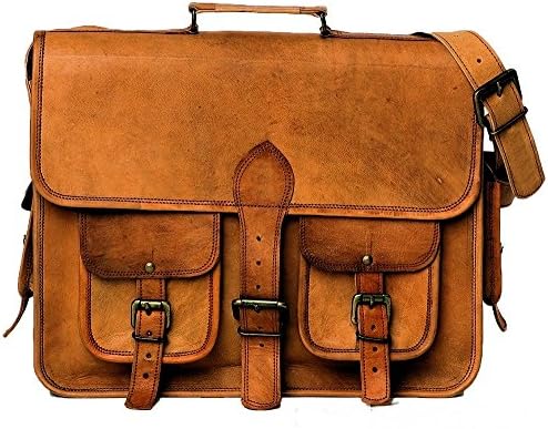 Leather Saddler Unisex Real Leather Messenger Bag for 15" Laptop Briefcase Satchel …