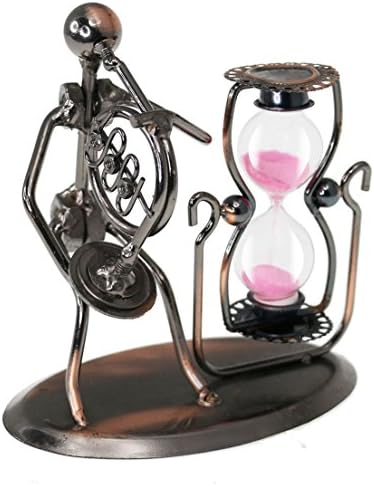 SZAT Hourglass Sand Timer Clock Romantic Mantel Office Desk Coffee Table Book Shelf Curio Cabinet Christmas Birthday Present Gift Box Package(Pink, Horn)