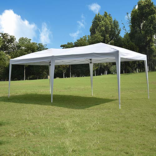 10'x20' Pop up Canopy Tent, Outdoor Canopy Tent, Waterproof Gazebo Portable Wedding Party Tent Carrying Case/Bag, Adjustable Folding Gazebo Pavilion Patio Shelter Without Sidewalls, Heavy Duty...