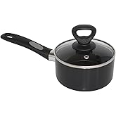 Mirro A79723 Get-A-Grip Aluminum Nonstick Sauce Pan with Glass Lid Cover, 2-Quart, Black