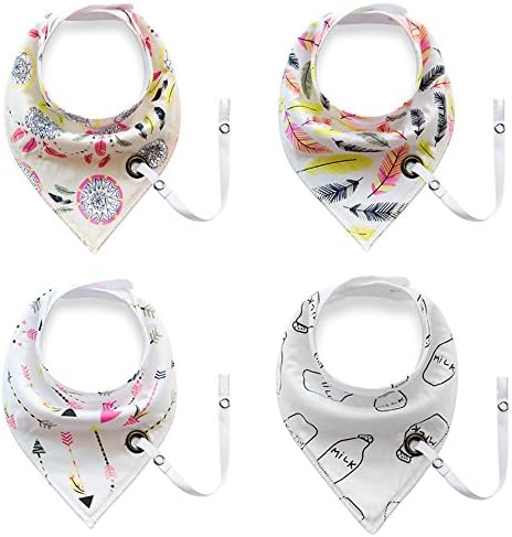 Besporter Baby Unisex Bandana Triangle Drool Bibs Dribble Scarf Cotton Waterproof for Teething New borns and Toddlers/4 pack