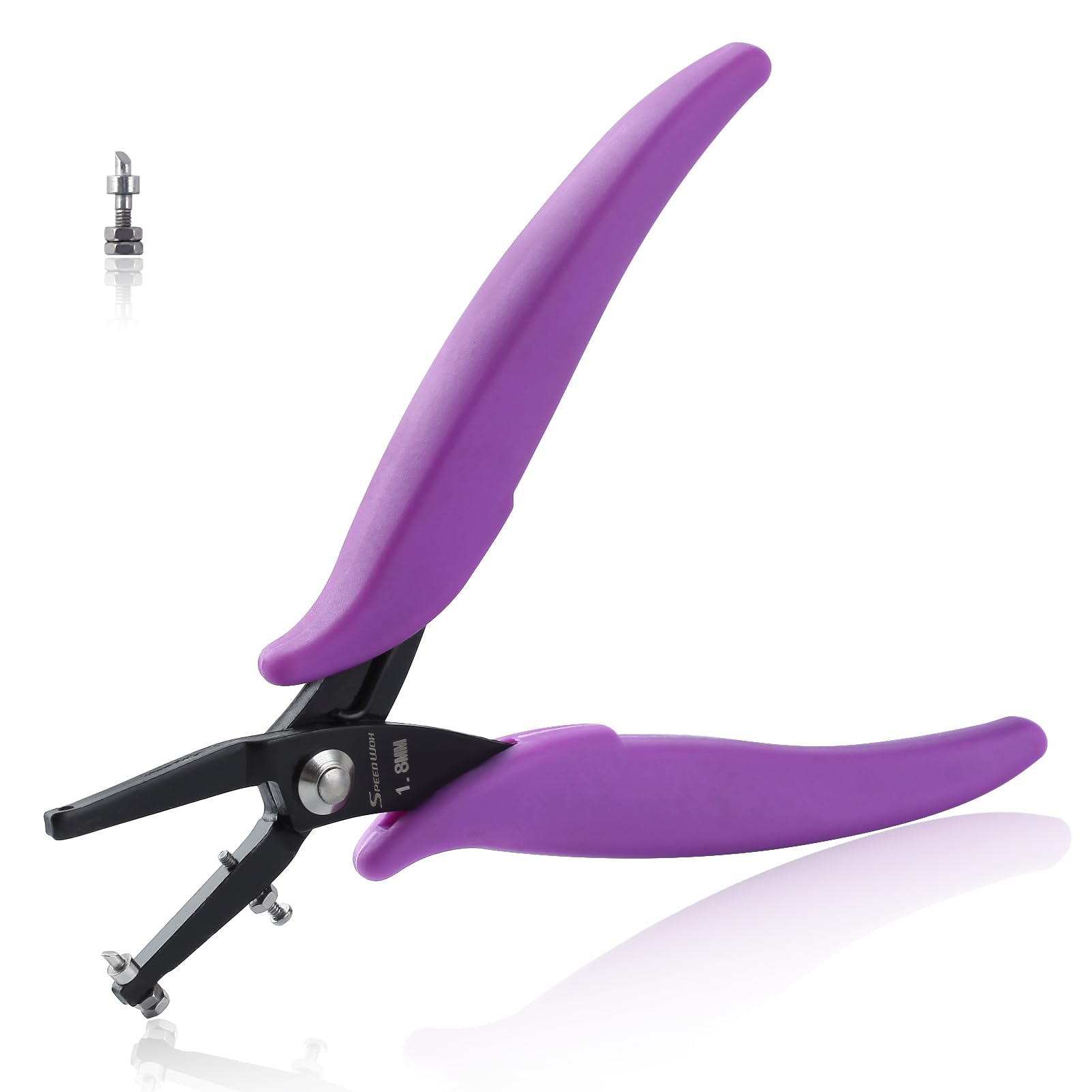 SPEEDWOX Metal Hole Punch Pliers 1.8mm Round Hole Punch Pliers For Sheet Metal Long Jaw Single Hole Puncher Jewelry Pliers Earring Hole Punch Precision Jewelry Making Tool Craft Beading Hobby