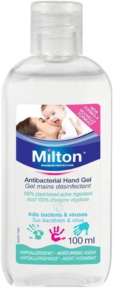 6 x Milton Antibacterial Hand Gel 100ml Antiseptic Sanitiser Clean
