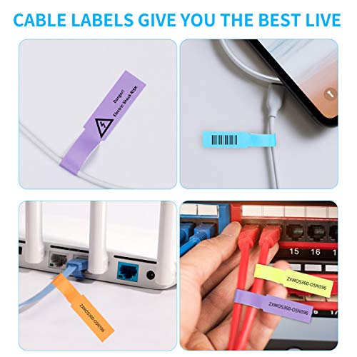 600 Cable Labels with Permanent Marker, JIQEZNL 20 Sheets Waterproof