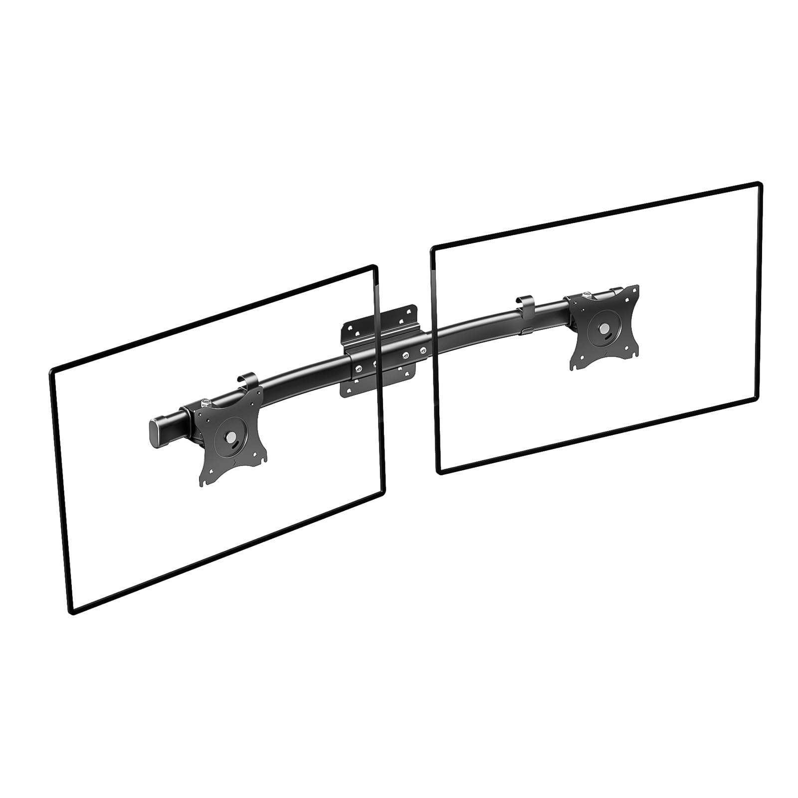 Photo 1 of WALI Dual Monitor Wall Mount, Single to Double Bracket Adapter, Horizontal Assembly Arm for 2 Screen up to 27 inch (012ARM), Black