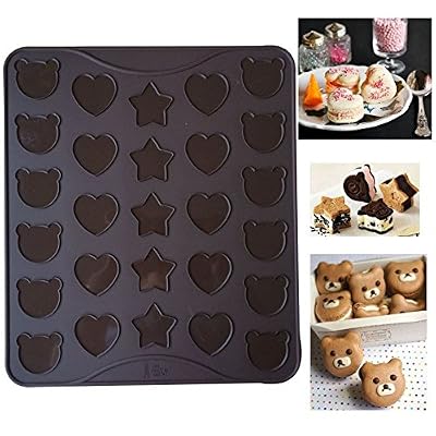 Star Bear Heart Macaron Decorating Pen with 6 Models Silicone Mat Sheet Tray Cake Baking Mold
