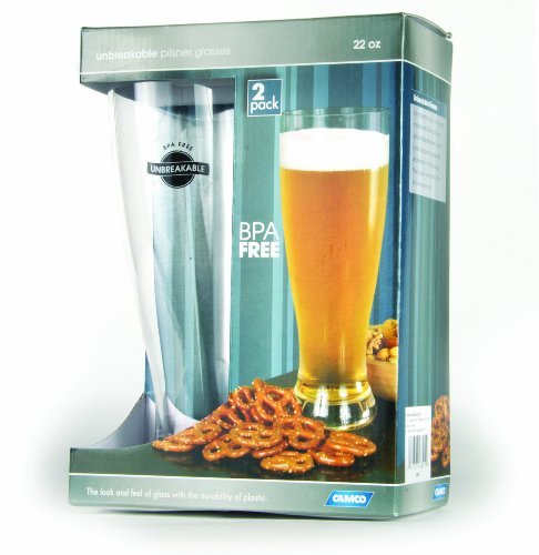 Camco 43891 22 oz Polycarbonate Pilsner Glass - 2 pack Style: Pilsner Glass Outdoor, Home, Garden, Supply, Maintenance