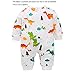 Yierying Baby Boys and Girls Cartoon Dinosaurs 100% Cotton Baby Clothes Romper Bodysuit White