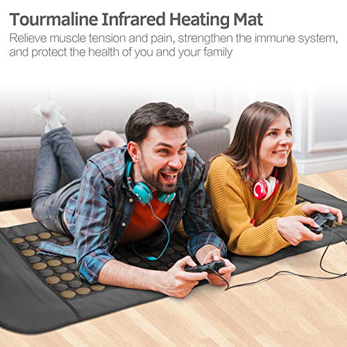 UTK Full Body Tourmaline Infrared Heating Pad, Large Far Infrared Therapy Heat Mat for Pain