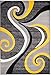 Summit 39 Yellow Grey Swirl Area Rug Modern Abstract Many Sizes Available , 22 inch x 7 foot hall way runner