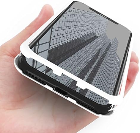iPhone X case, VPR Ultra Thin 360°Degree Full Body Protective Cover Case with Metal Frame [Magnetic Adsorption Technology] [Tempered Glass Back] [Support Wireless Charging] for iPhone X / 10 (White)