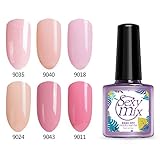 Gel Nail Polish, Soak Off UV LED Nail Lamp Pink Gel Polish for Nails Required Base and Top Coat by SEXY MIX