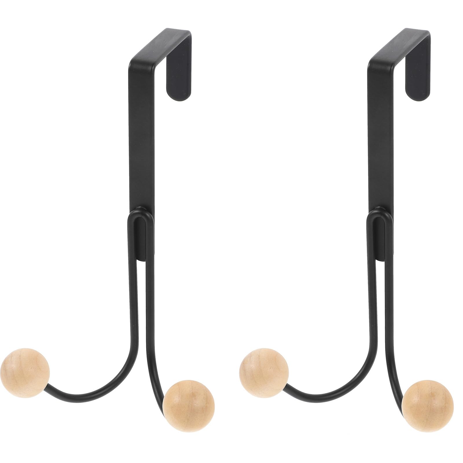 VINTORKY 2pcs Over Door Hooks and Dual-Headed Hangers for Clothes Hats and Bags Nail Installation for Bedroom and Front Door Space-Saving Design
