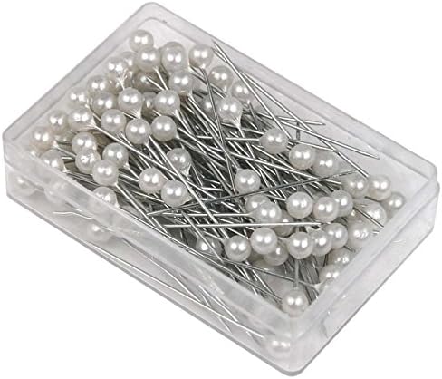 Hehing Round Pearl Headed Pins for Wedding Positioning Pin Sewing Pin(Pearl Color)