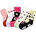 KF Baby Non-Skid Baby Girl Ruffle Lace Shoe Socks,5 Pairs, Infants to Toddlers