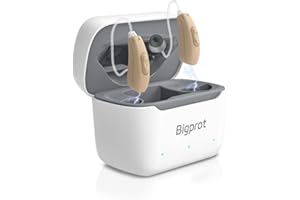 BIGPROT OTC Hearing Aids for Seniors, Superior Sound Quality, Comfort & Invisible design, AI Noise Cancellation, 120+ Hours of Charging Case Usage, 3 Smart Scene Modes（white）