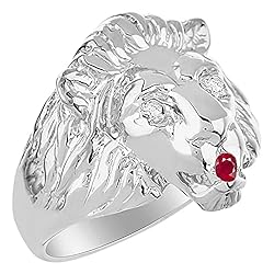 Rylos Rings Sterling Silver Lion Head Ring Amazing