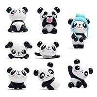 8 Pack Fridge Magnets Panda Refrigerator Office Magnets for Calendars Whiteboards Maps Resin Fun Decorative Decoration [Upgraded]