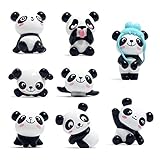 8 Pack Fridge Magnets Panda Refrigerator Office Magnets for Calendars Whiteboards Maps Resin Fun Decorative Decoration [Upgraded]