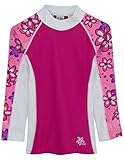 Tuga Girls Shoreline L/S Rash Guard (UPF 50+), Blossom Pink, 13/14 yrs